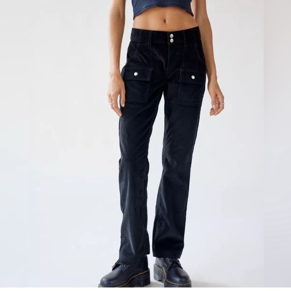 BDG Pants - BDG Black Corduroy Pants with Button Accents - SZ 0